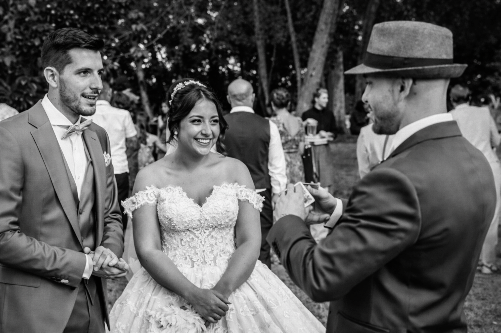 Magicien mariage avec les mariés